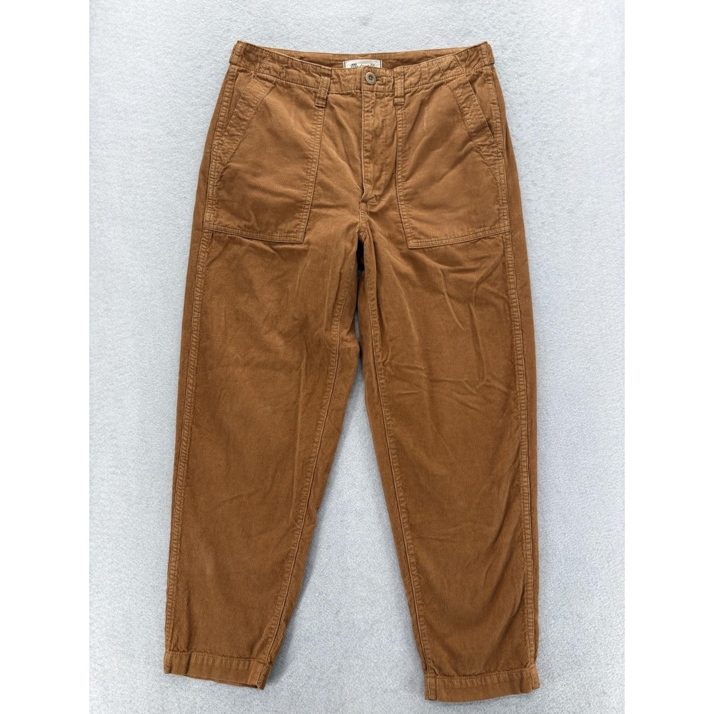 Madewell Fatigue Pants Womens 26 Brown Corduroy Relaxed Taper Patch Pocket Y2K